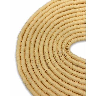 6mm Krem Renk Polimer Kil Fimo Boncuk Dizisi 40cm Hamur Boncuk Fimo Dizi