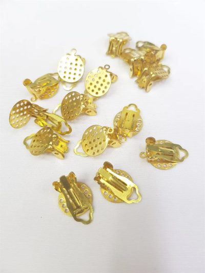 Altın Gold Süzgeçli Mandal Küpe Klipsi