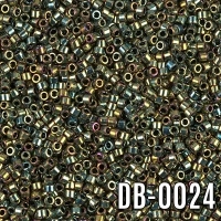 Miyuki Delica Yeşil Opak Metalik DB-24 Boncuk - Kutu No:20 - 11/0 - 5 Gr