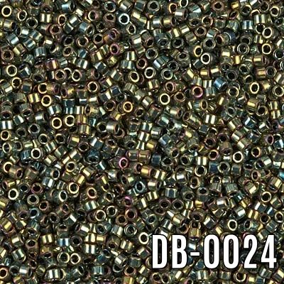 Miyuki Delica Yeşil Opak Metalik DB-24 Boncuk - Kutu No:20 - 11/0 - 5 Gr