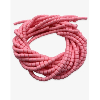 Pembe Polimer Kil Lino Hamur Boncuk Dizisi 6x6mm Silindir 40cm Dizi Lino